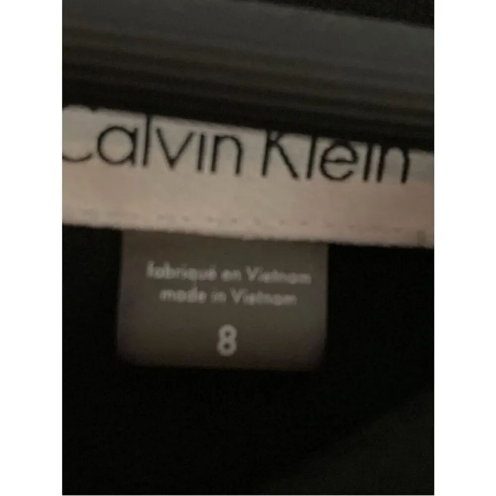 🛍️ Calvin Klein Black Bell-Sleeve Midi Dress Like New Size 8 - Picture 10 of 10